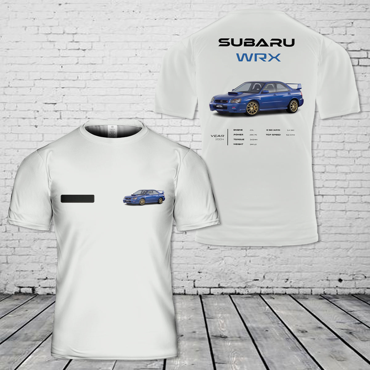 Custom Name Subaru WRX T-Shirt 3D