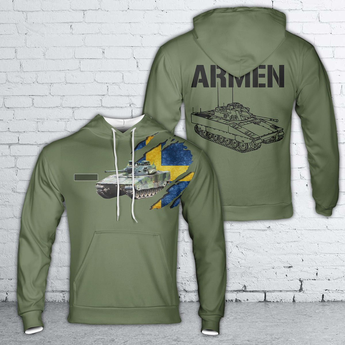 Custom Name Swedish Army Combat Vehicle 9040 Hoodie 3D