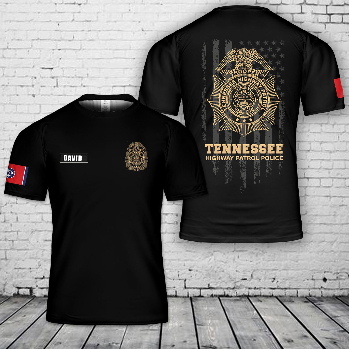 Custom Name Tennessee Highway Patrol Police 3D T-Shirt