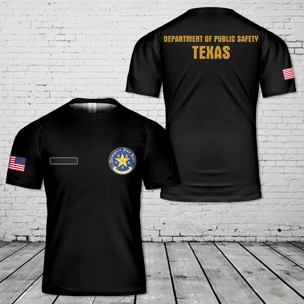 Custom Name Texas Department of Public Safety T-Shirt 3D