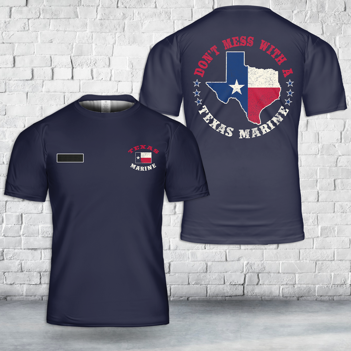 Custom Name Texas Marine Veteran T-Shirt 3D