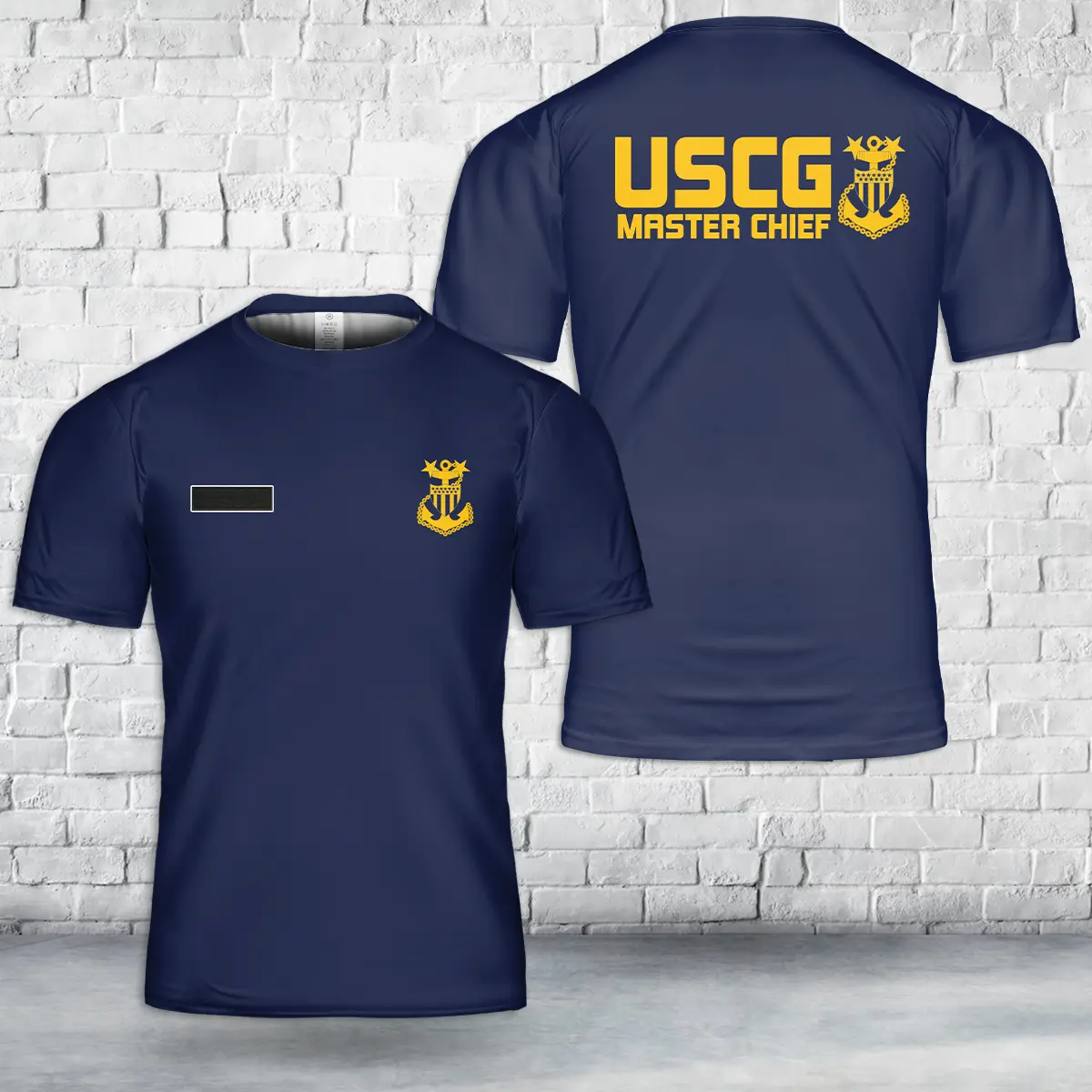 Custom Name U.S. Coast Guard Master Chief Petty T-Shirt 3D