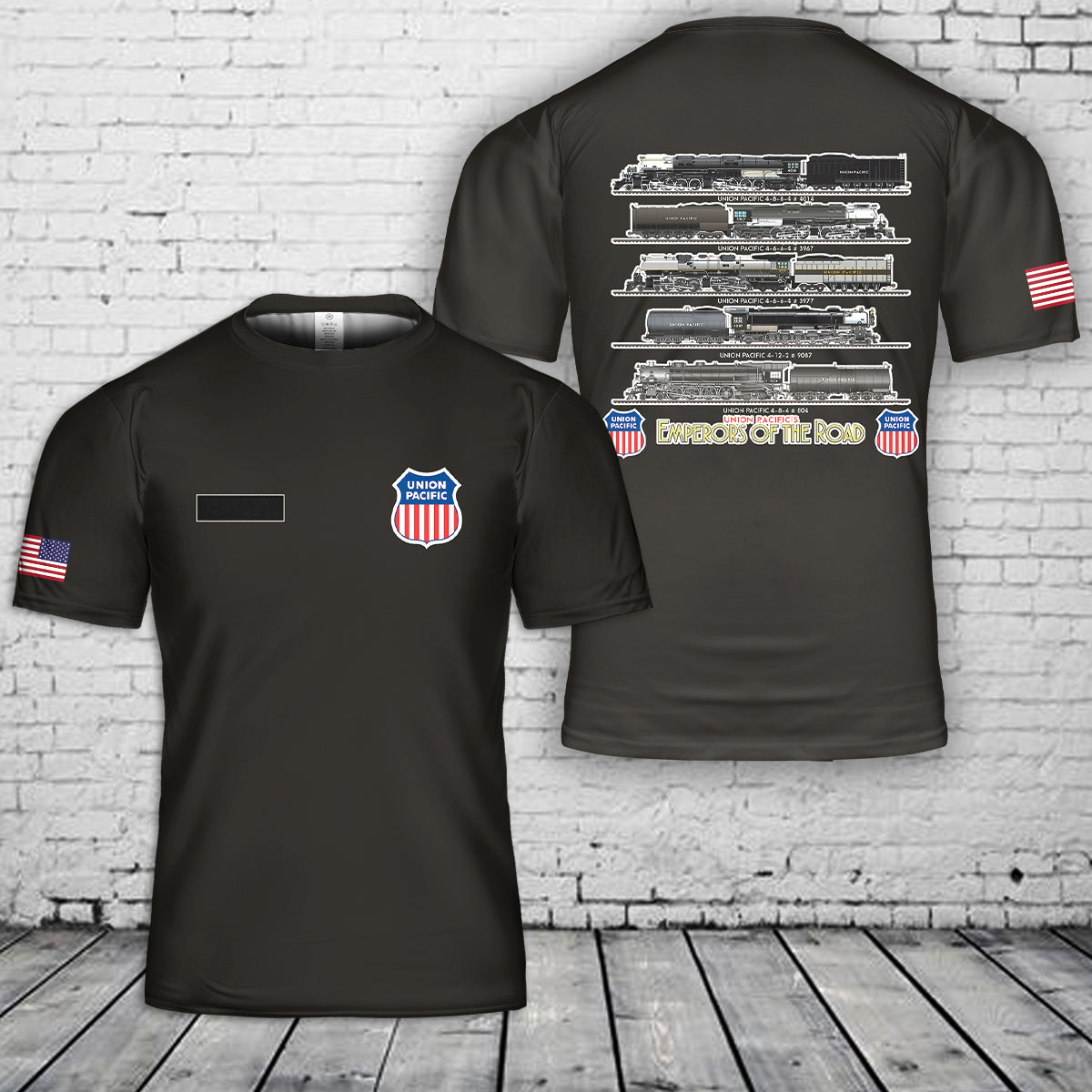 Custom Name Union Pacific Steam Locomotives Emperors Of The Road T-Shirt 3D