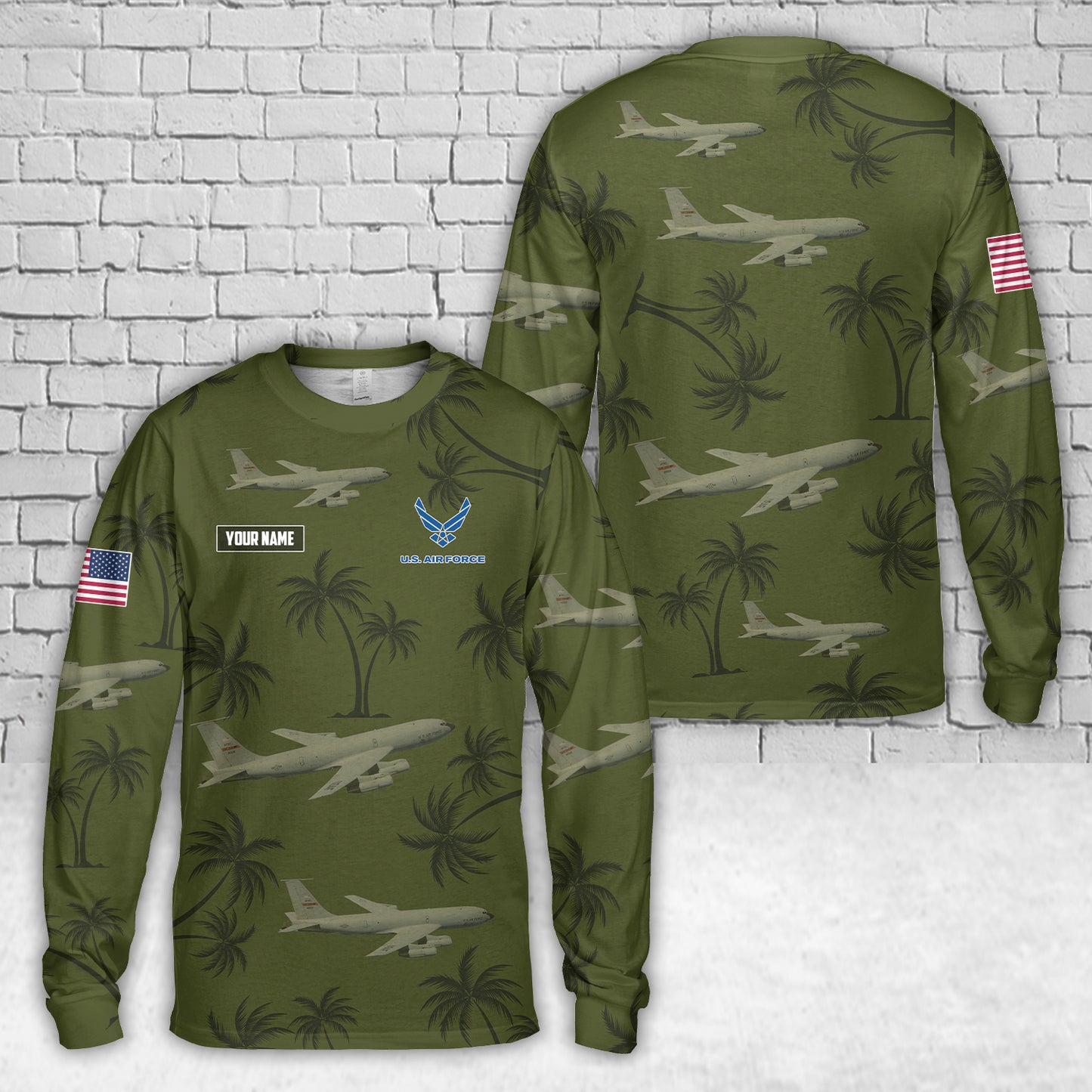 Custom Name USAF KC-135 Stratotanker AOP Long Sleeve Shirt