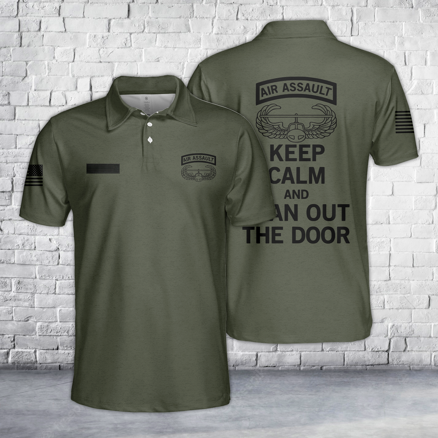 Custom Name US ARMY Air Assault Polo Shirt