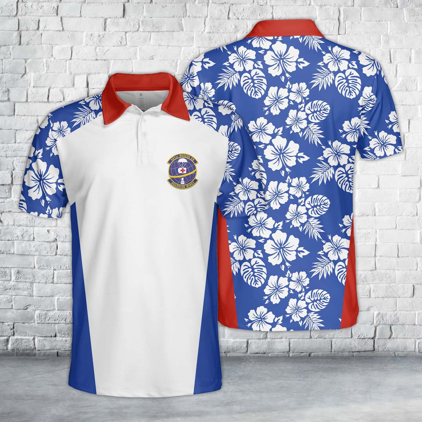 Custom Name US Air Force 301st Rescue Squadron Polo Shirt