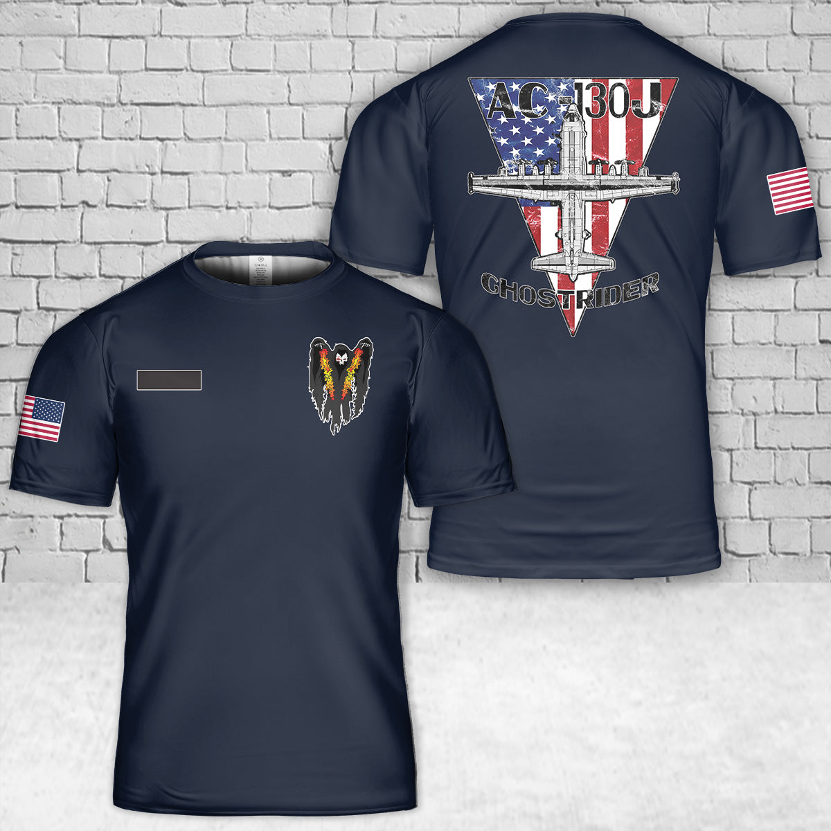 Custom Name US Air Force AC-130J Ghostrider Gunship Airplane Patriotic T-Shirt 3D