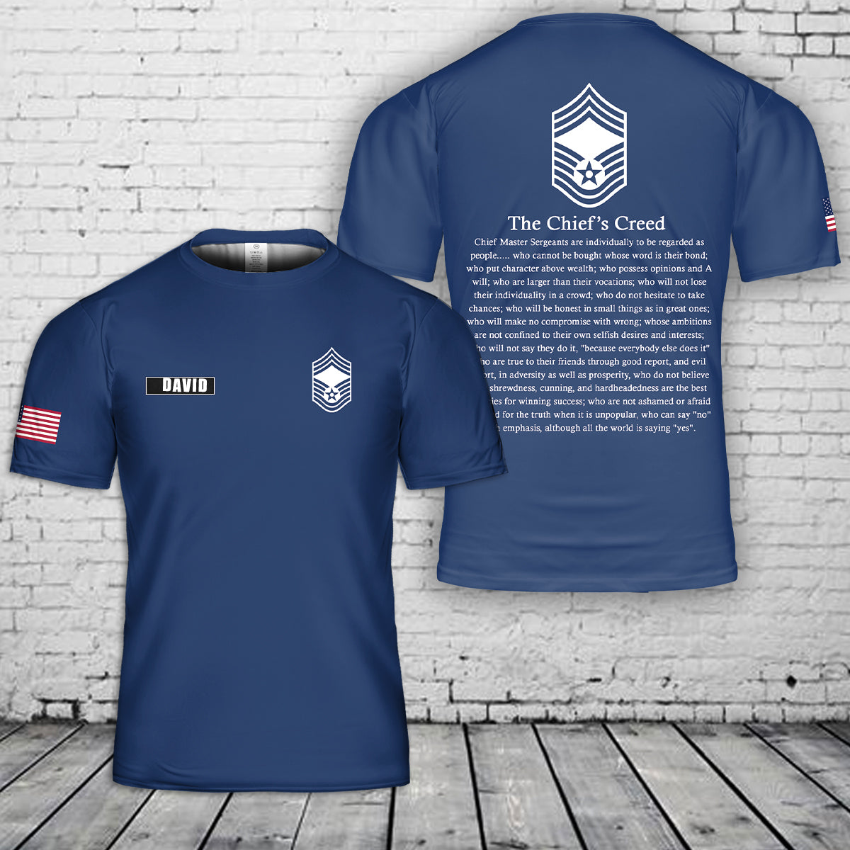 Custom Name US Air Force Air Force Chief's Creed 3D T-Shirt
