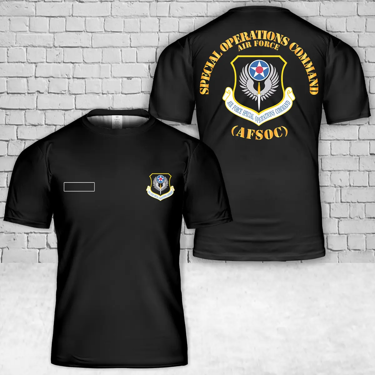 Custom Name US Air Force Air Force Special Operations Command T-Shirt 3D
