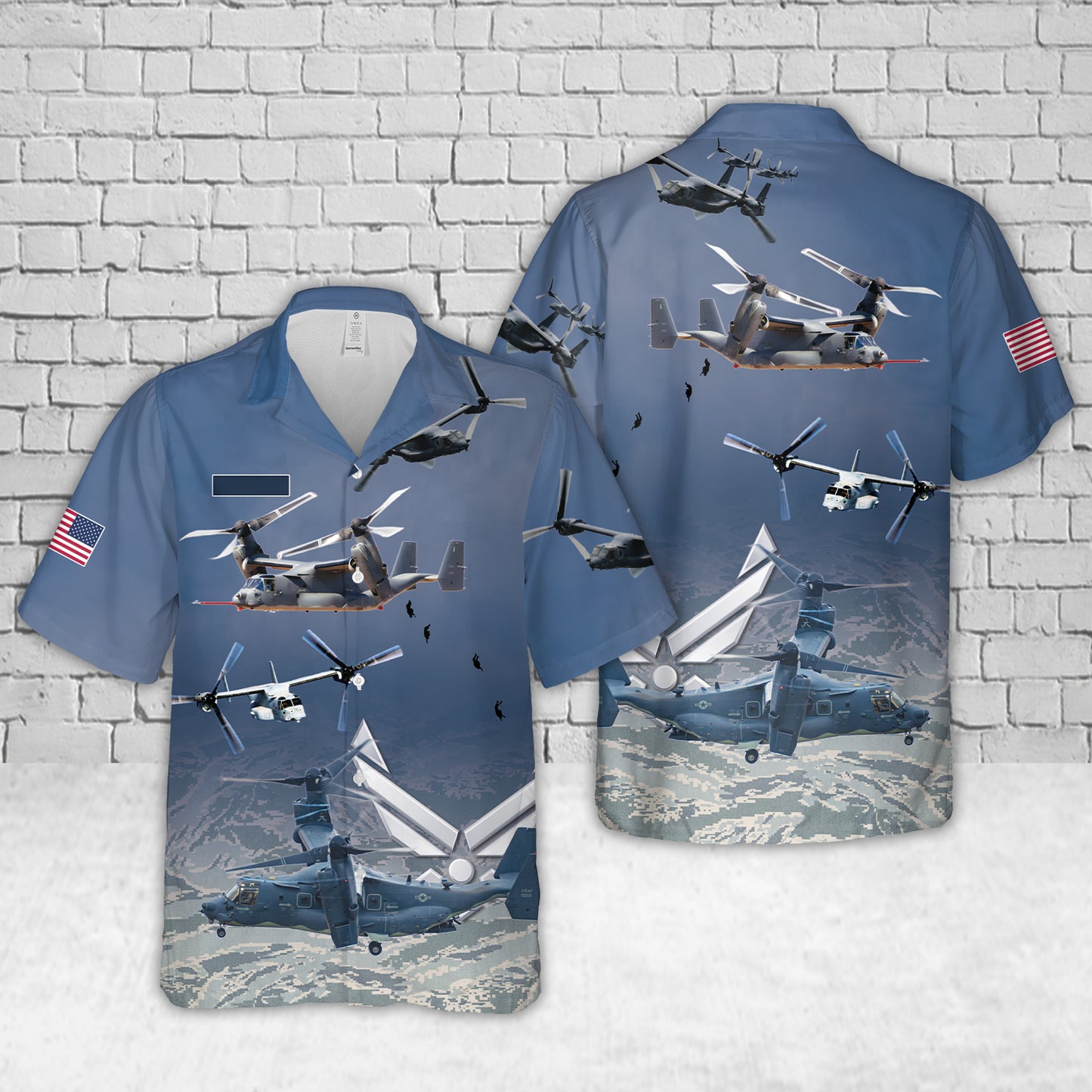 Custom Name US Air Force Bell Boeing V-22 Osprey Hawaiian Shirt