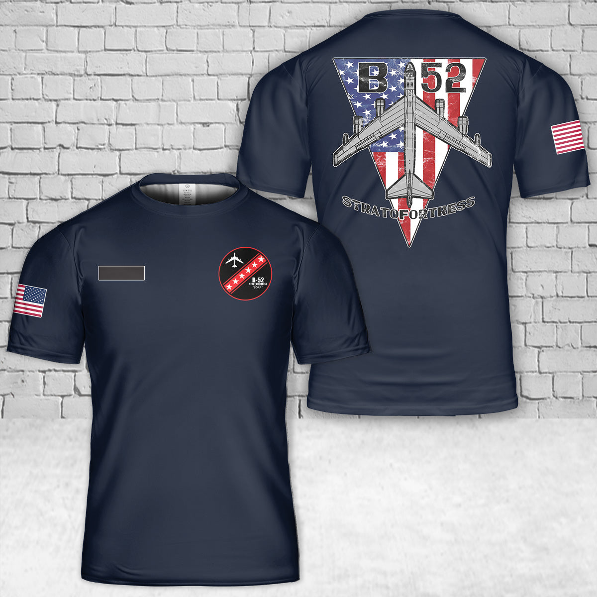Custom Name US Air Force Boeing B-52 Stratofortress Bomber Jet Airplane Patriotic T-Shirt 3D