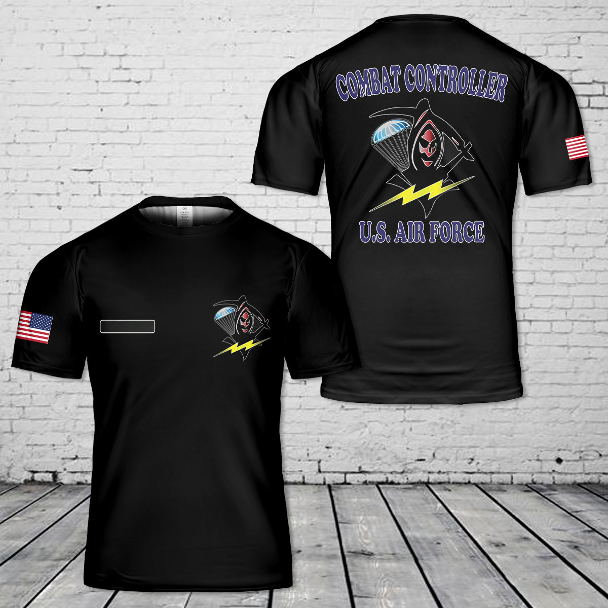 Custom Name US Air Force Combat Controller T-Shirt 3D