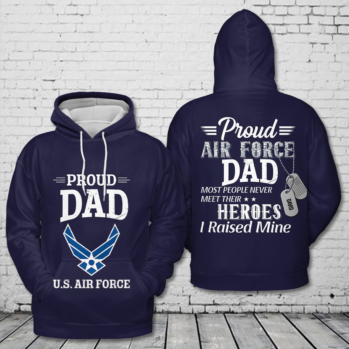 Custom Name US Air Force Dad 3D Hoodie