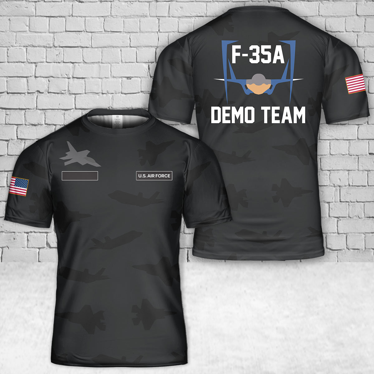 Custom Name US Air Force F-35A Demo Team T-Shirt 3D