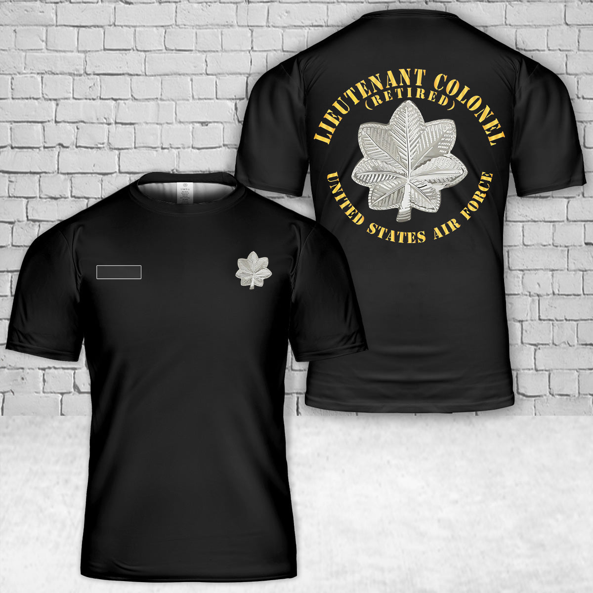Custom Name US Air Force Lieutenant Colonel - LTC - Retired T-Shirt 3D