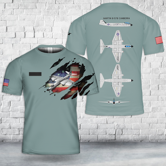 Custom Name US Air Force Martin B-57b Canberra T-Shirt 3D
