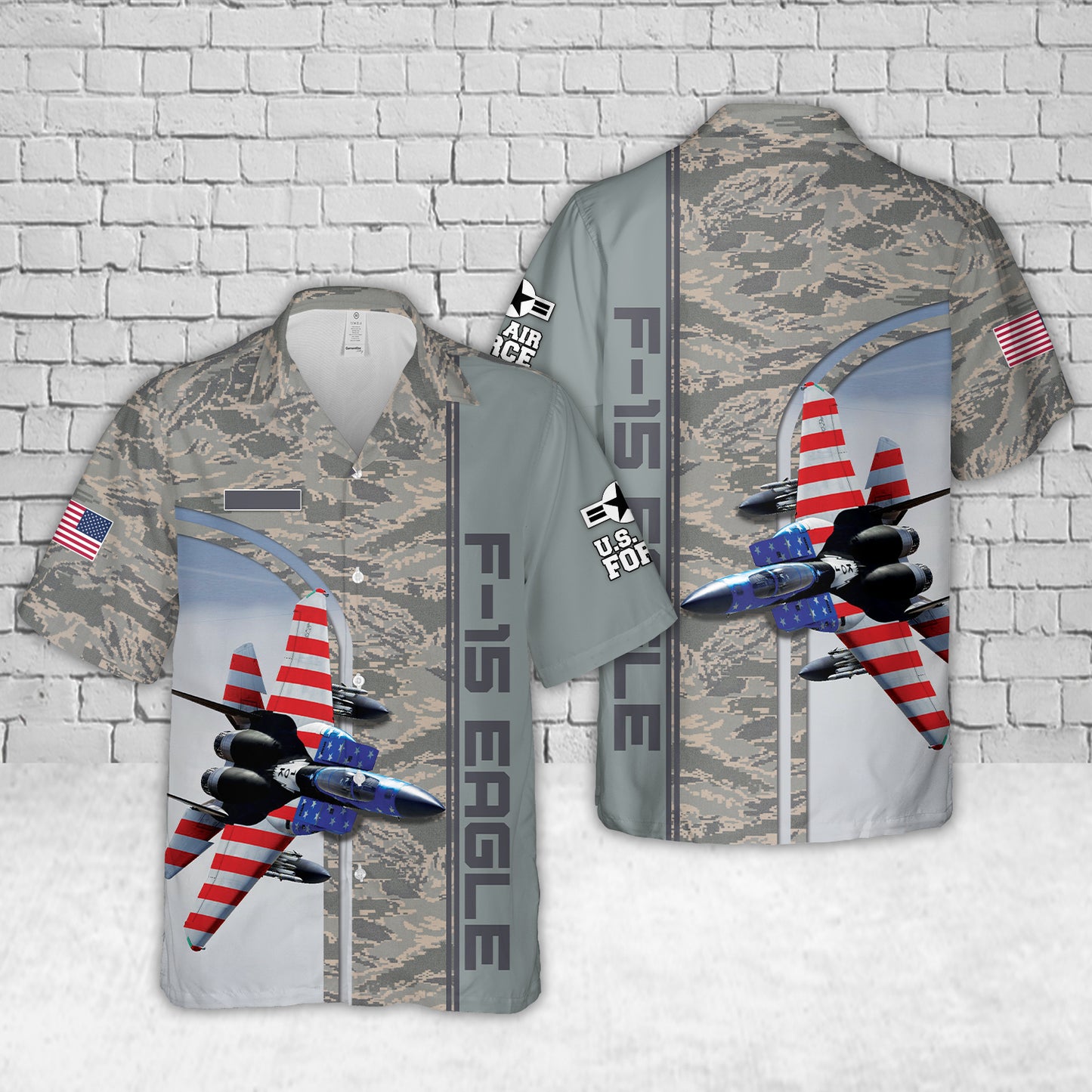 Custom Name US Air Force McDonnell Douglas F-15 Eagle Hawaiian Shirt