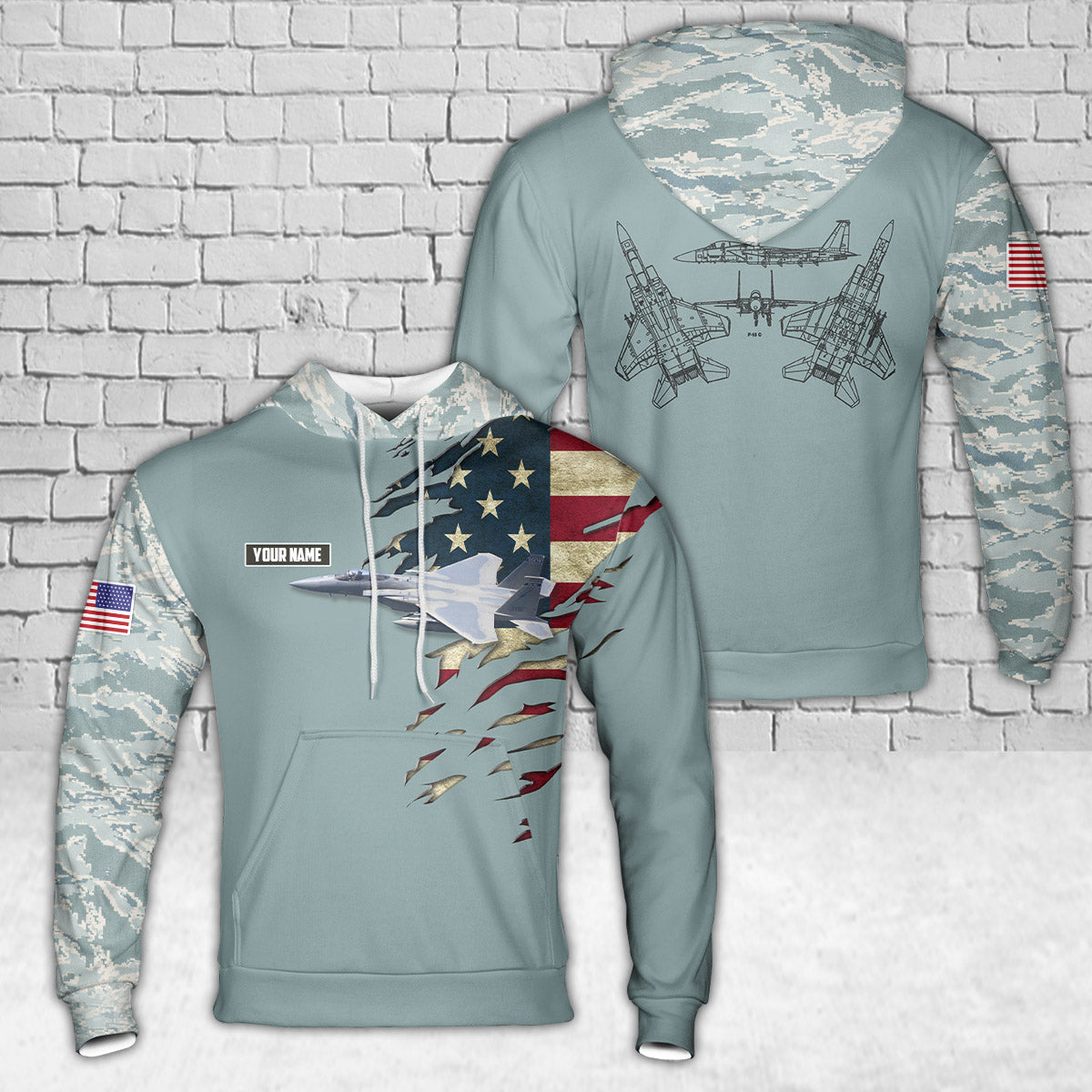 Custom Name US Air Force McDonnell Douglas F-15 Eagle Hoodie 3D
