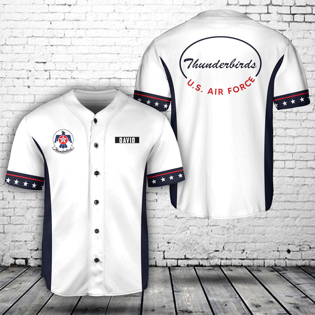 Custom Name US Air Force Thunderbirds, 4th Of July Baseball Jersey