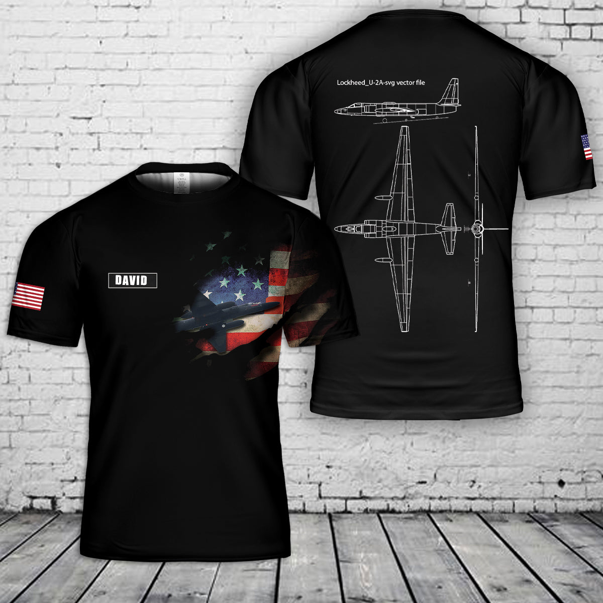 Custom Name US Air Force Lockheed U-2S Dragon 3D T-Shirt