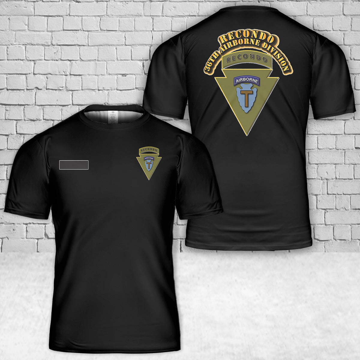 Custom Name US Army - 36th Airborne Division - Recondo T-Shirt 3D