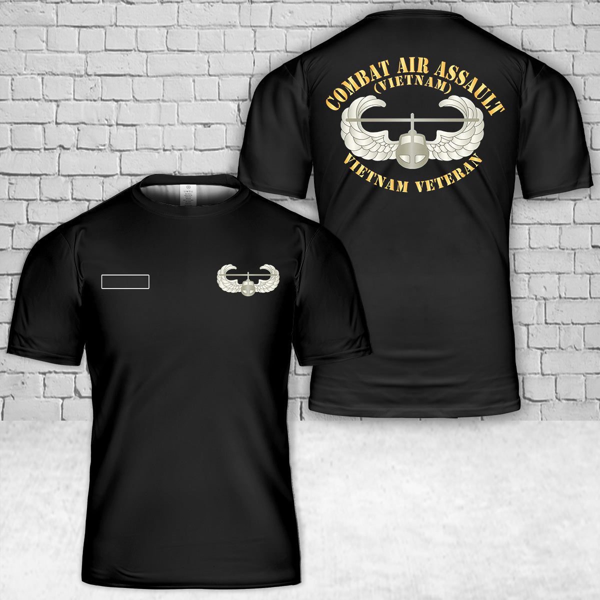 Custom Name US Army - Combat Air Assault - Vietnam T-Shirt 3D
