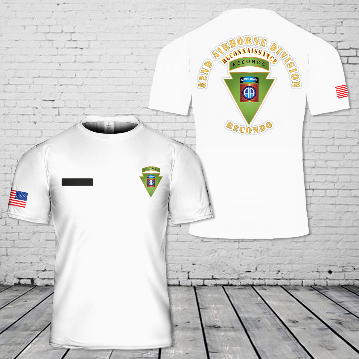 Custom Name US Army - Recondo - 82nd Airborne Division T-Shirt 3D
