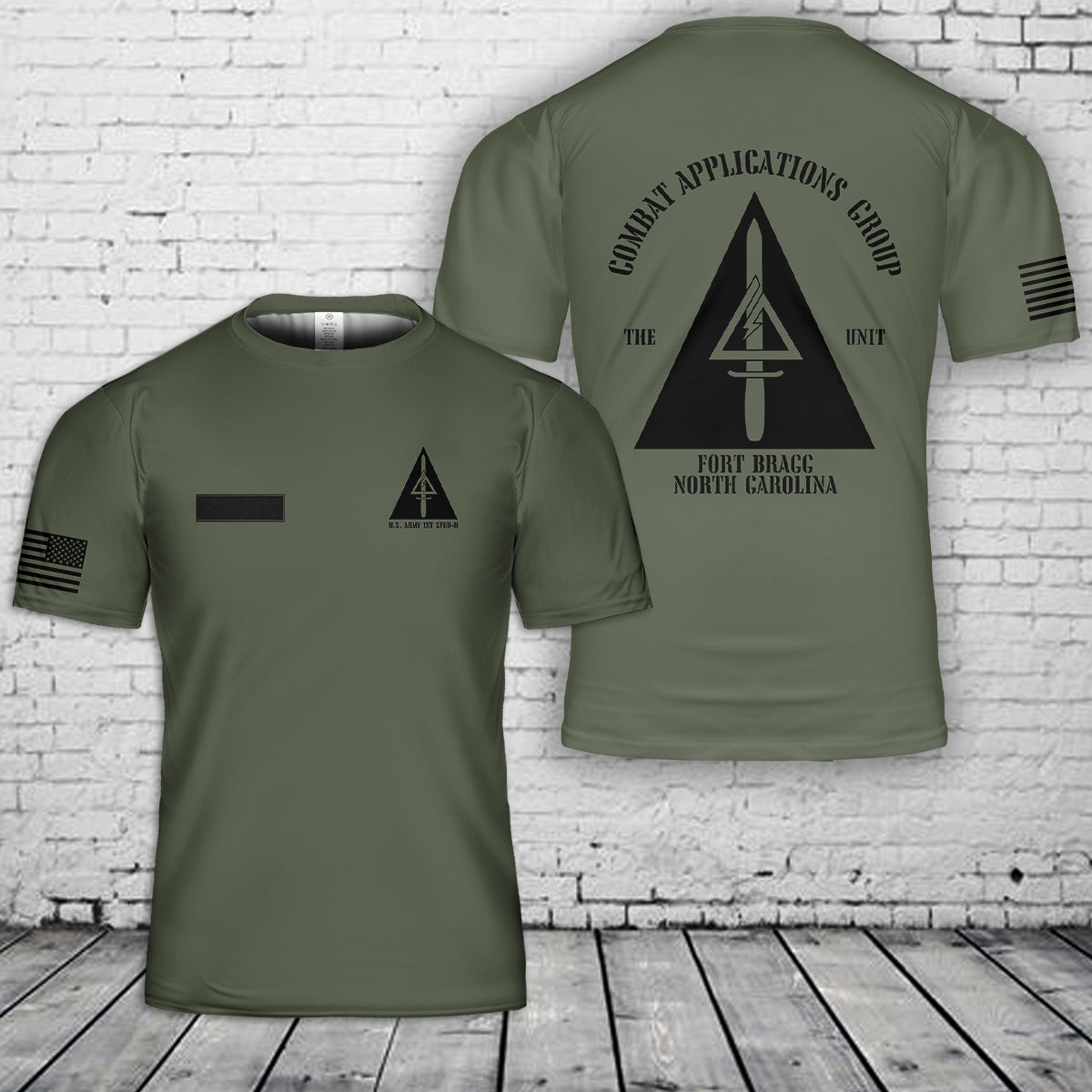 Custom Name US Army - Special Forces 1st SFOD-Delta Force Combat Applications Group T-Shirt 3D