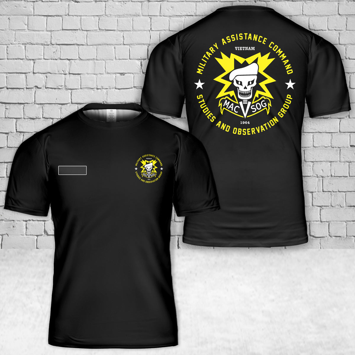 Custom Name US Army - Special Forces MACV-SOG Military Assistance Command Vietnam T-Shirt 3D