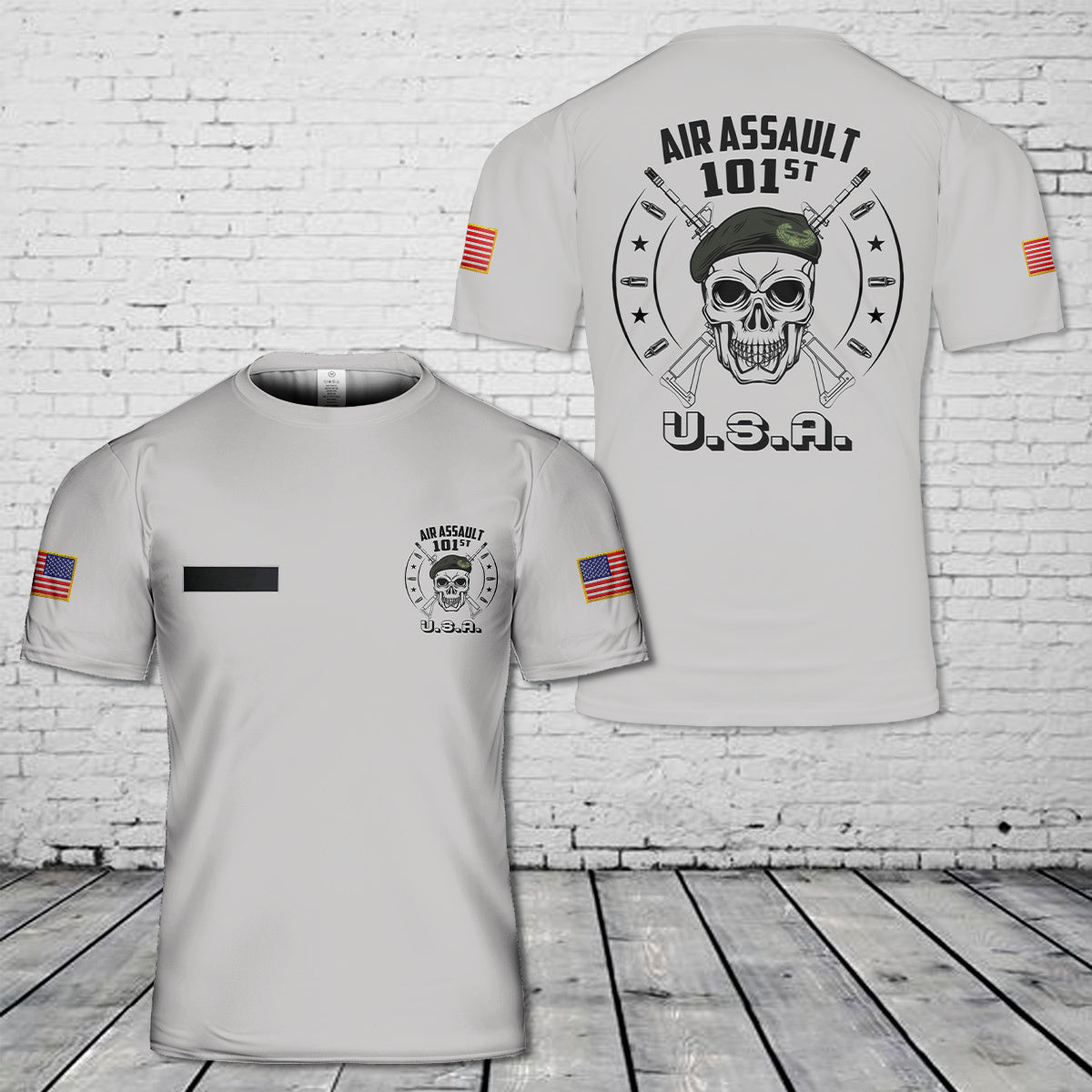 Custom Name US Army 101st Airborne Air Assault T-Shirt 3D