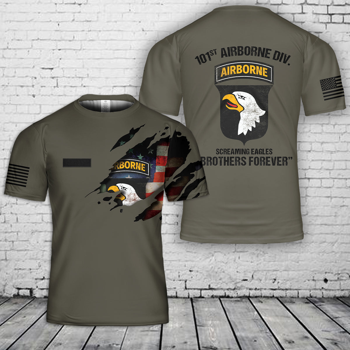 Custom Name US Army 101st Airborne Division 3D T-Shirt