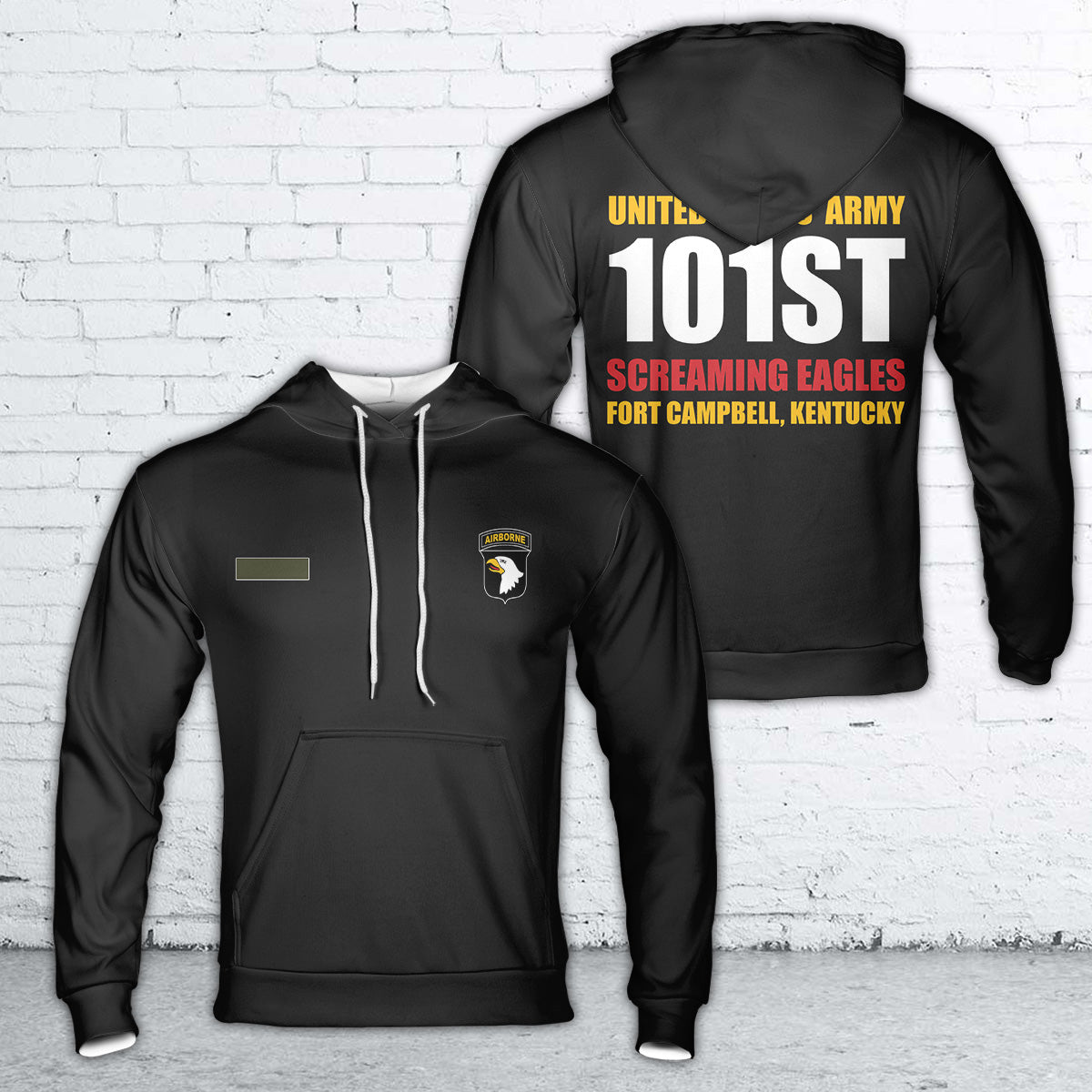 Custom Name US Army 101st Airborne Division Screaming Eagles Fort Campbell Kentucky Hoodie 3D