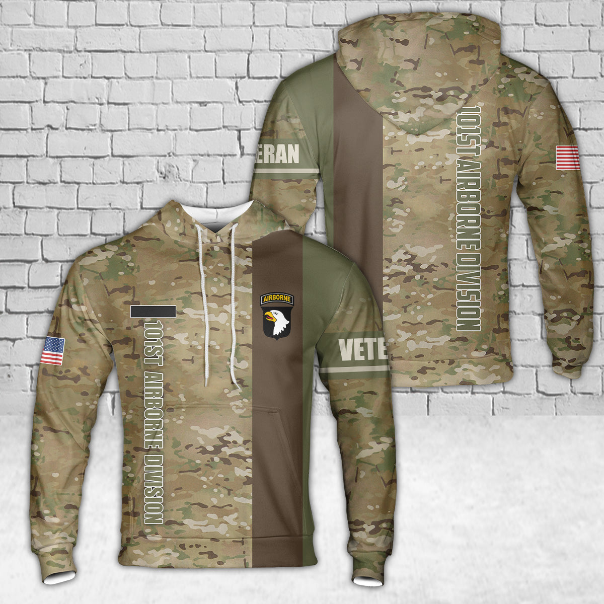 Custom Name US Army 101st Airborne Division Veterans Hoodie 3D