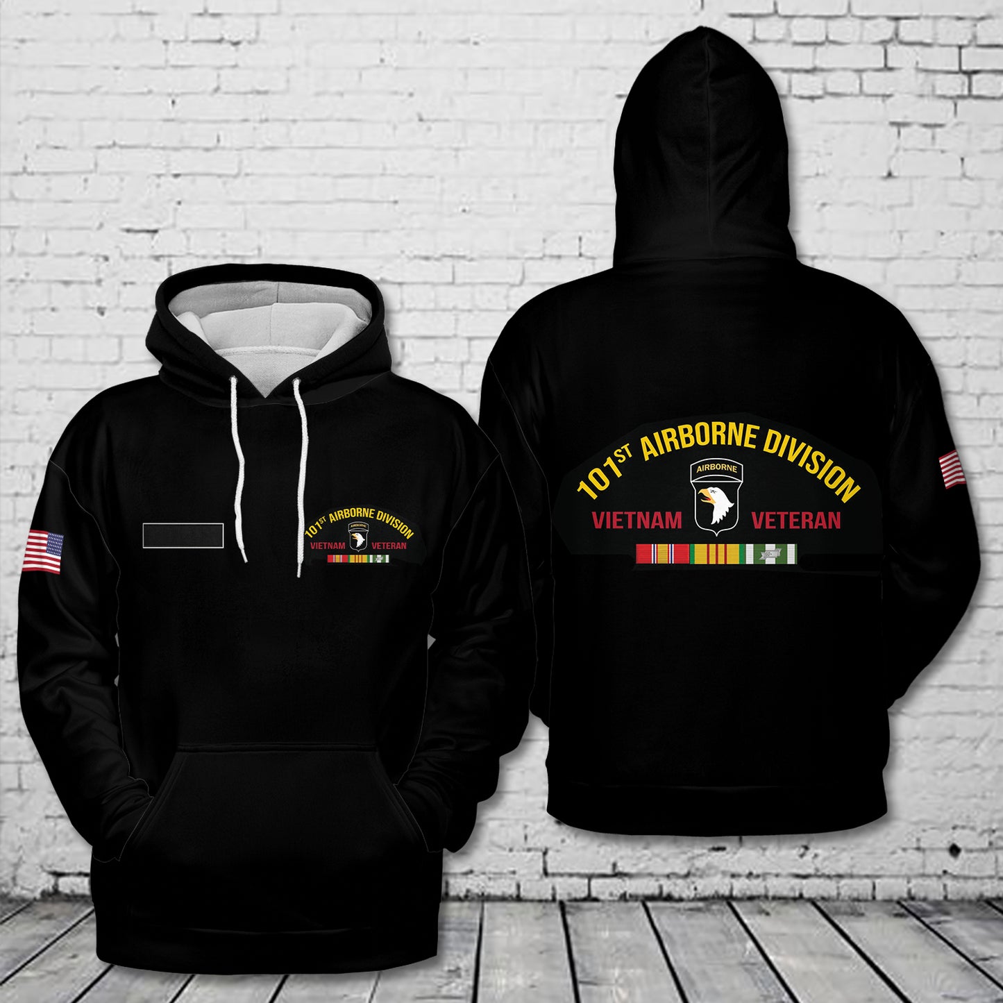 Custom Name US Army 101st Airborne Division Vietnam Veteran Hoodie 3D