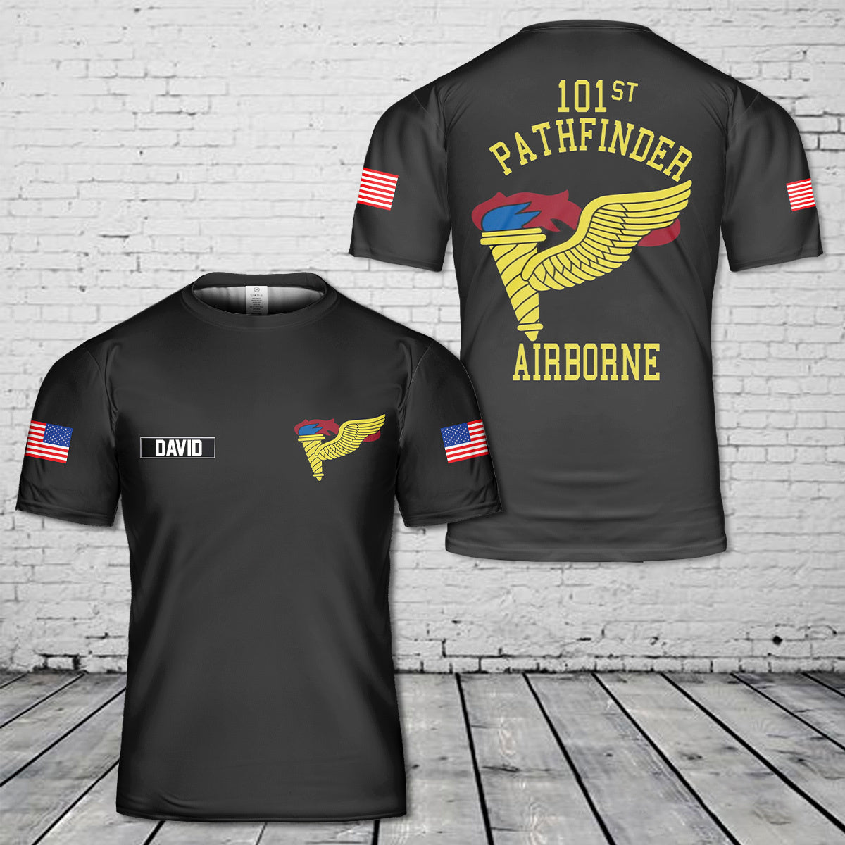 Custom Name US Army 101st Pathfinder Airborne 3D T-Shirt