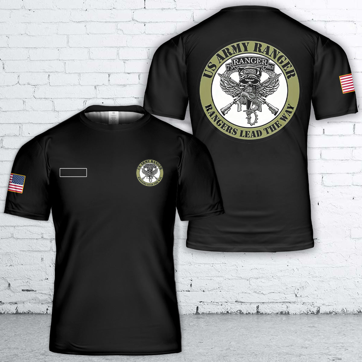 Custom Name US Army 75th Infantry Regiment Ranger Leads the Way T-Shirt 3D