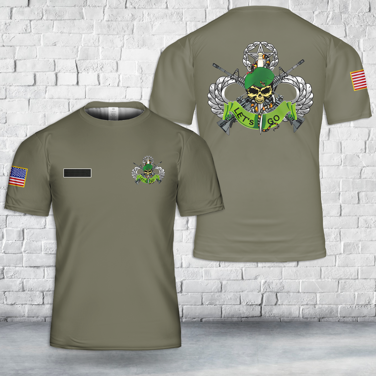 Custom Name US Army 10th Special Forces Group (Airborne) T-Shirt 3D