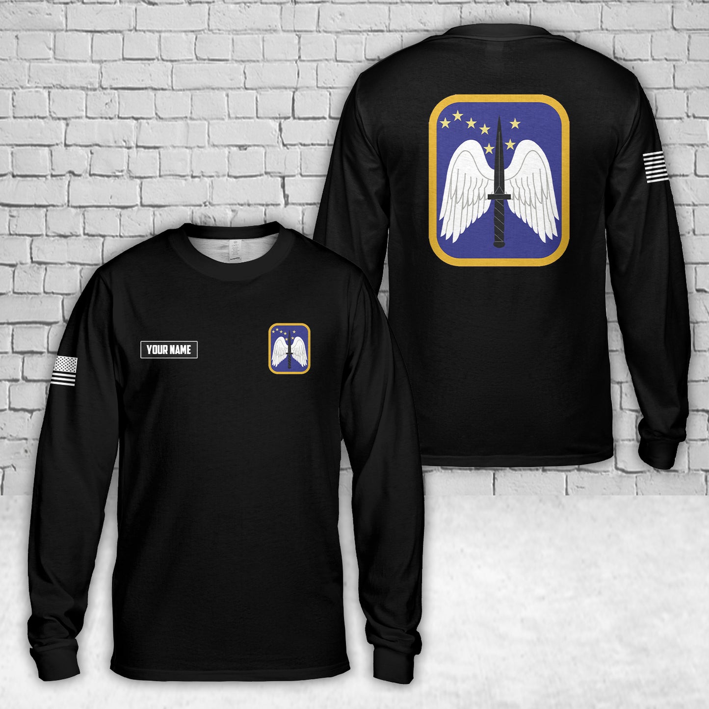 Custom Name US Army 16th Combat Aviation Brigade AOP Long Sleeve Shirt