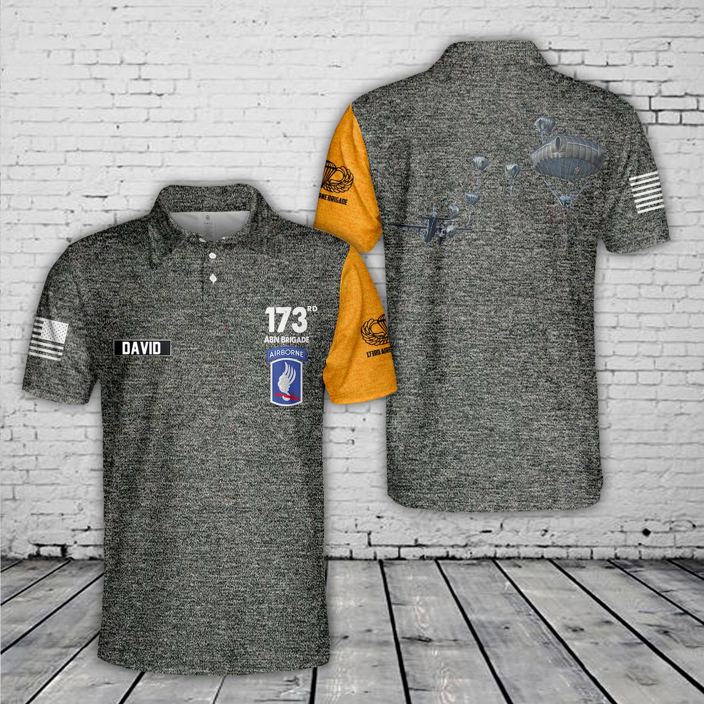 Custom Name US Army 173rd Airborne Brigade Polo Shirt