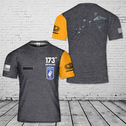 Custom Name US Army 173rd Airborne Brigade T-Shirt 3D