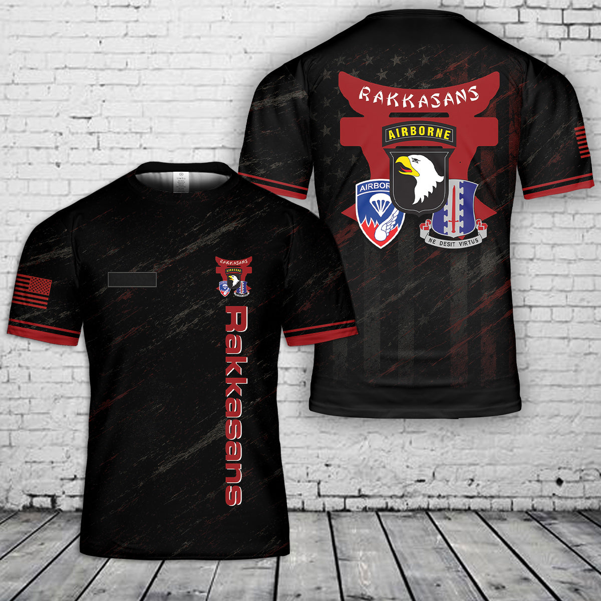 Custom Name US Army 187th Infantry Regiment Rakkasans 101st Airborne Division 3D T-Shirt