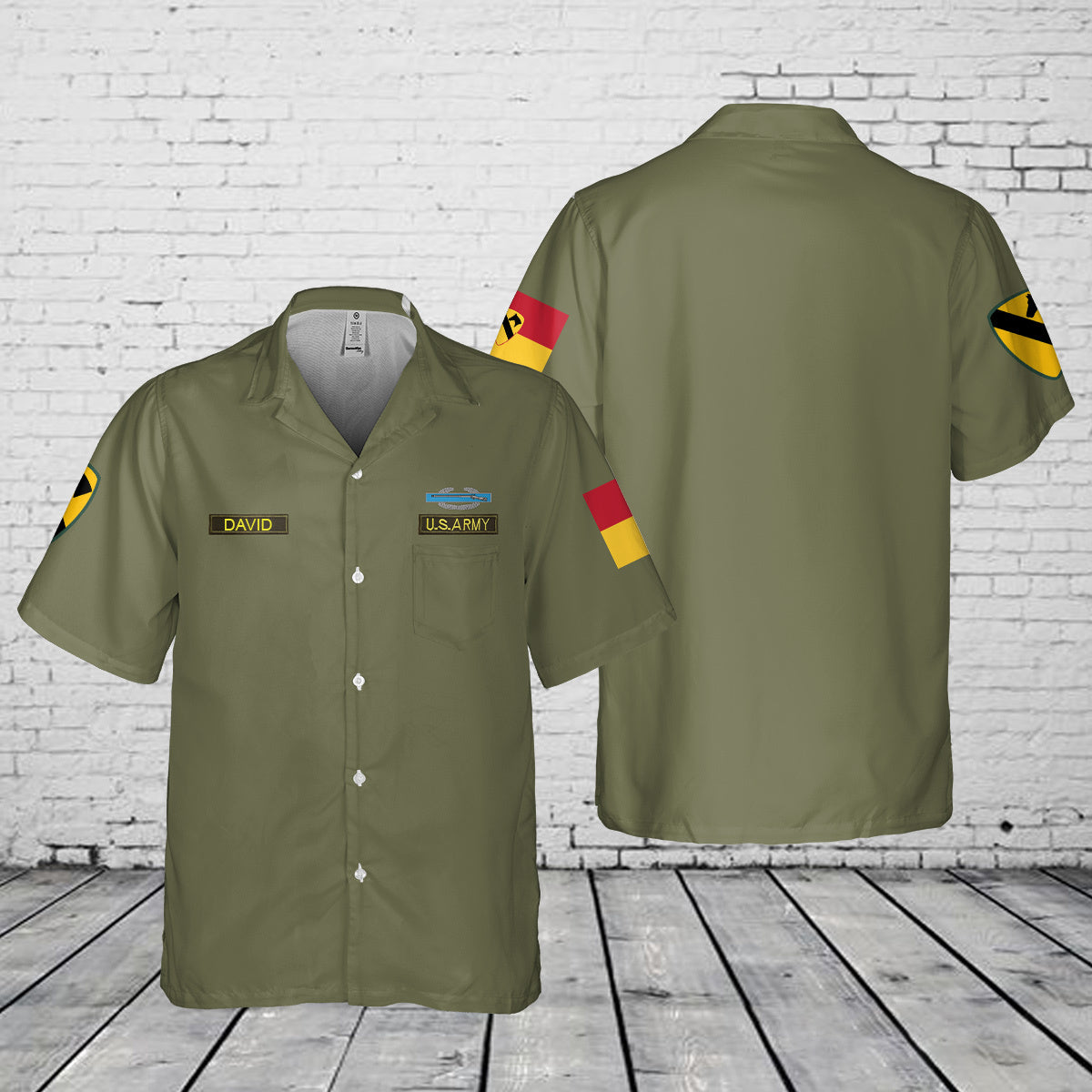 Custom Name US Army 1st Cavalry Division Pocket Hawaiian Shirt