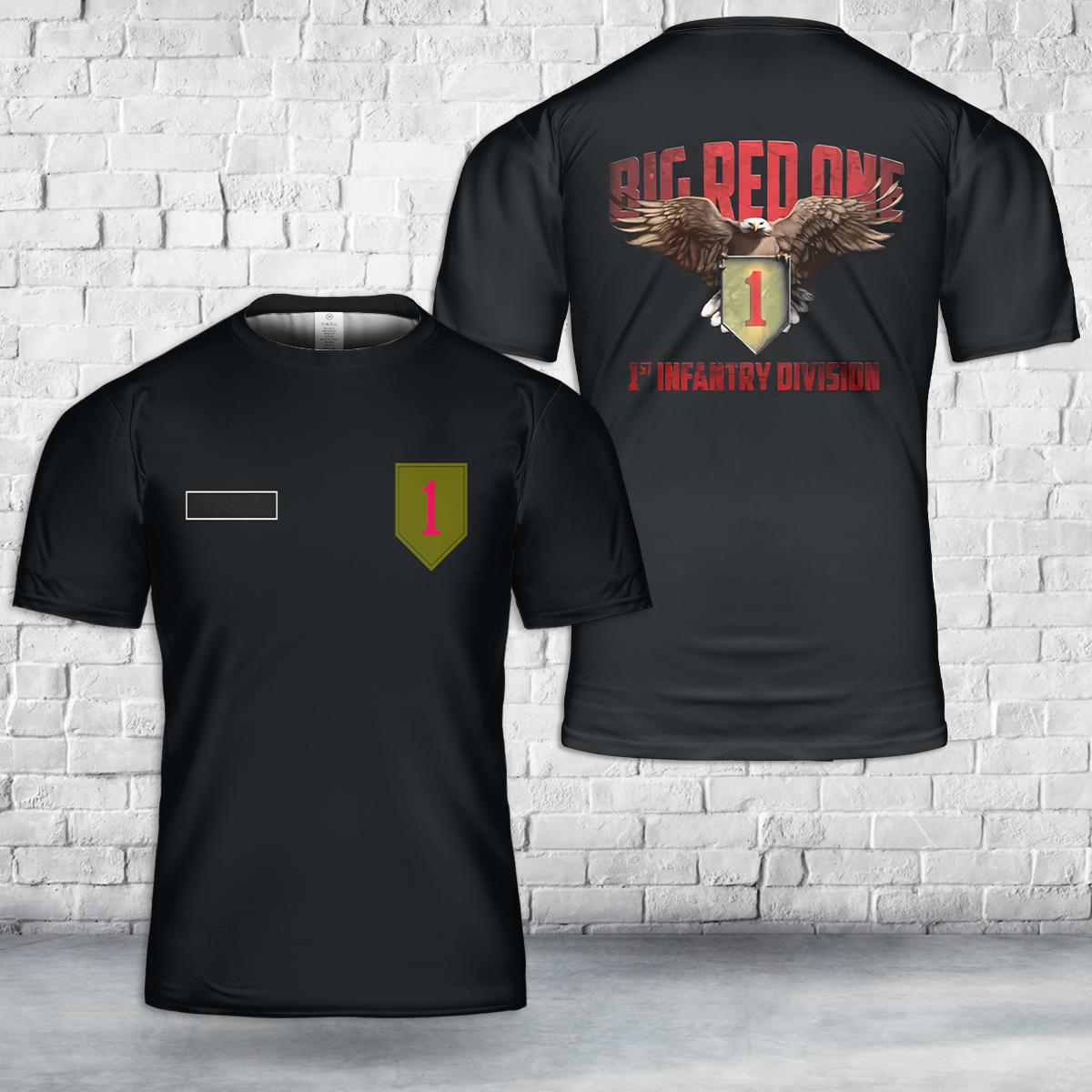 Custom Name US Army 1st Infantry Division T-Shirt 3D