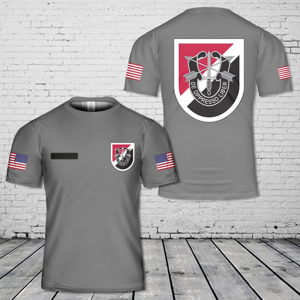 Custom Name US Army 1st Special Forces Group (1st SFG) T-Shirt 3D