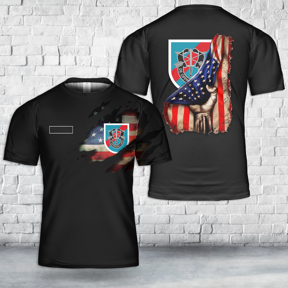 Custom Name US Army 20th Special Forces Group (20th SFG) T-Shirt 3D