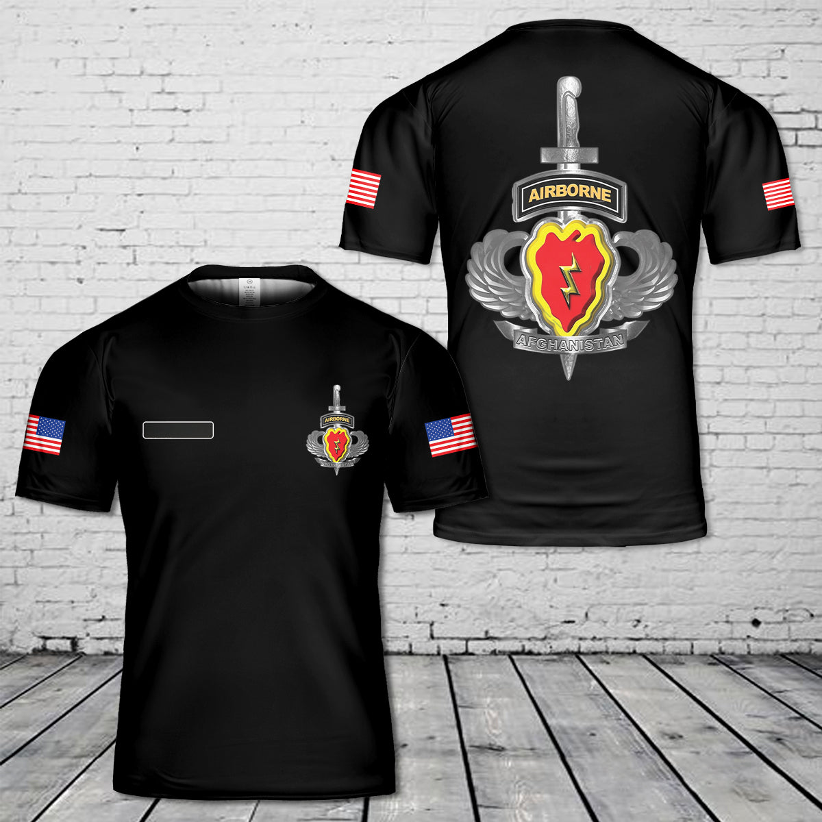 Custom Name US Army 25th Infantry Division Afghanistan Veteran T-Shirt 3D