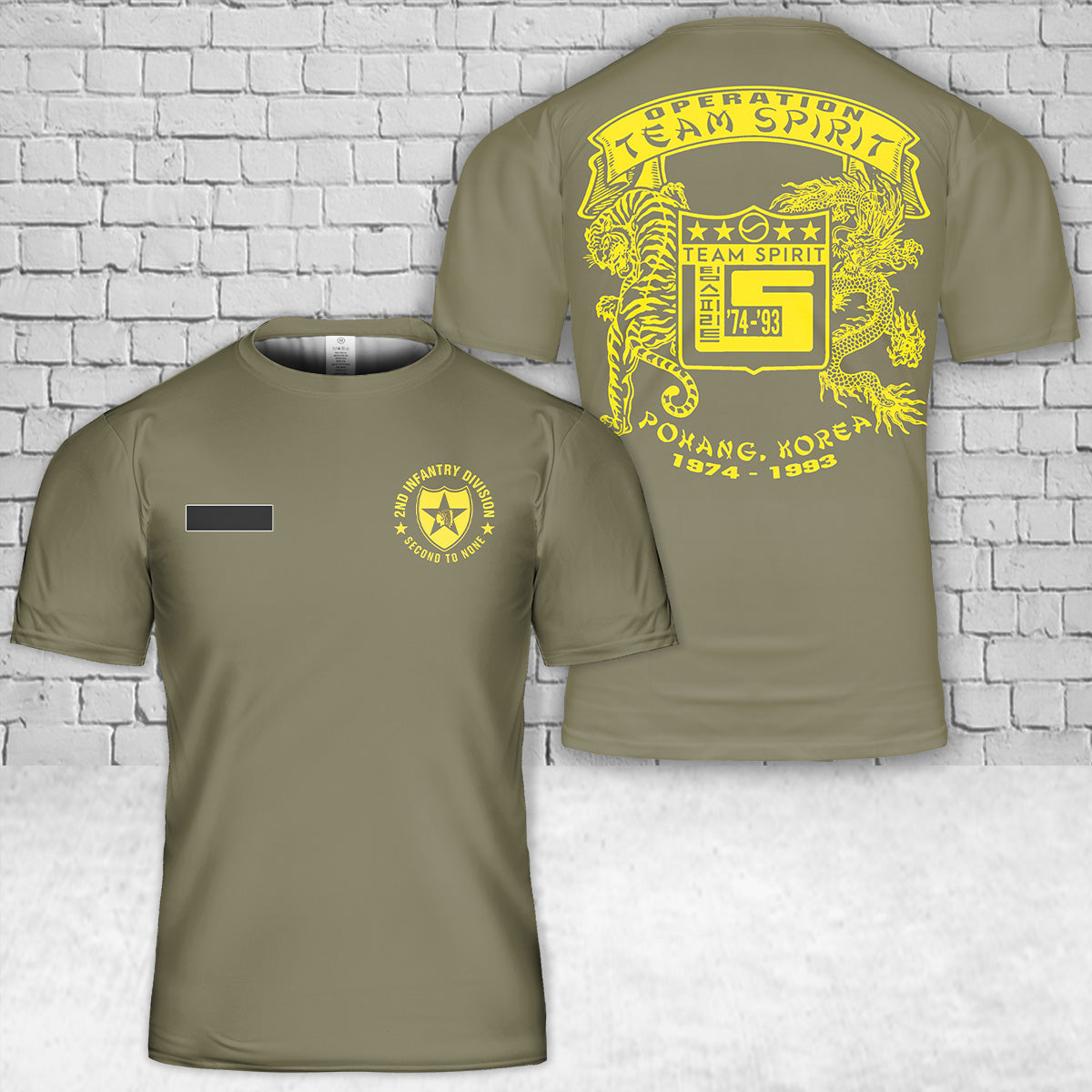 Custom Name US Army 2nd Infantry Division Team Spirit South Korea DMZ T-Shirt 3D