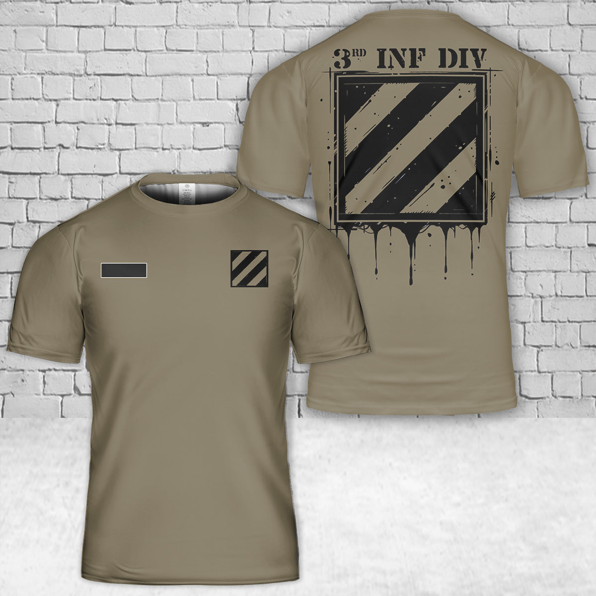 Custom Name US Army 3rd Infantry Division T-Shirt 3D