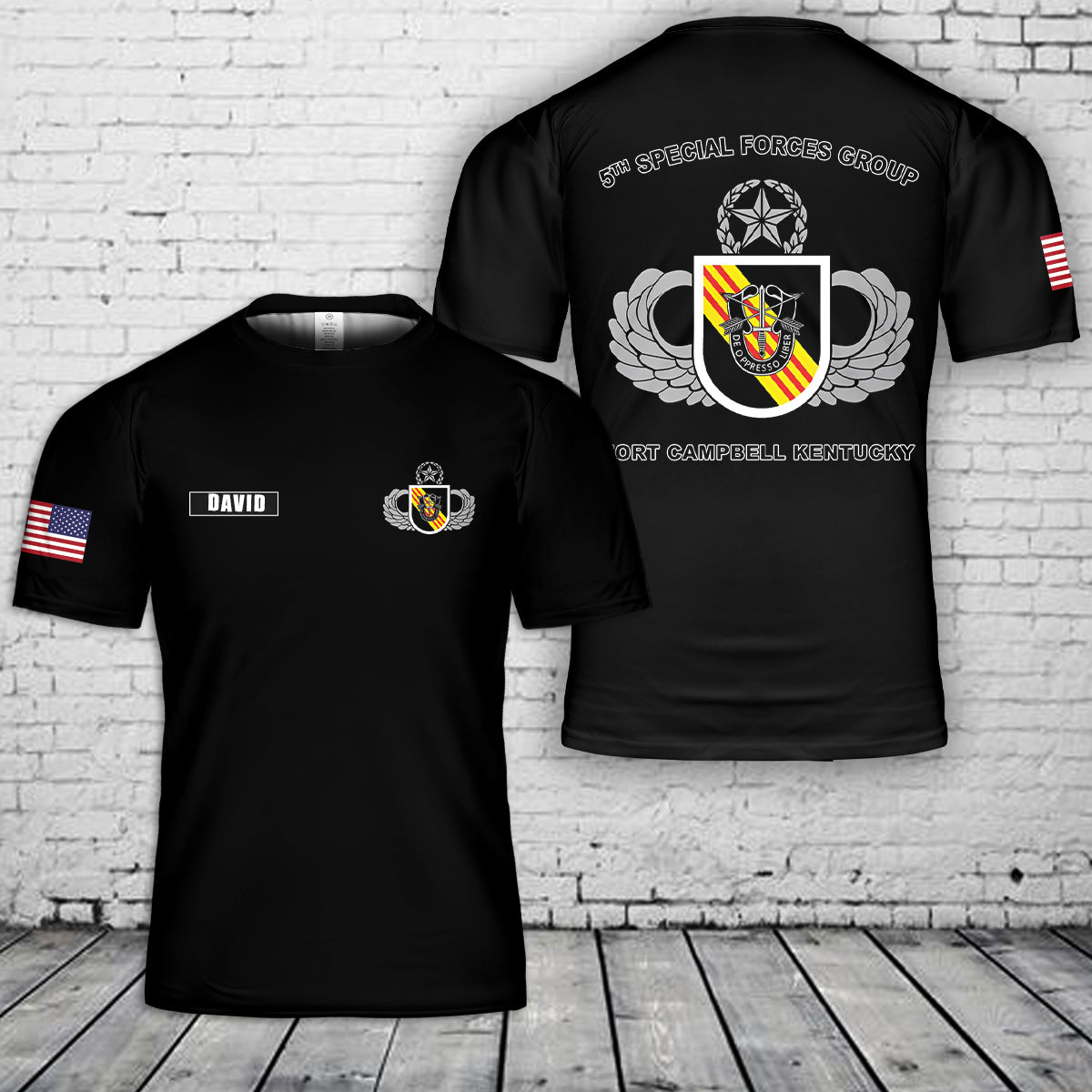 Custom Name US Army 5th SFGSpecial Forces Shirt 3D T-Shirt