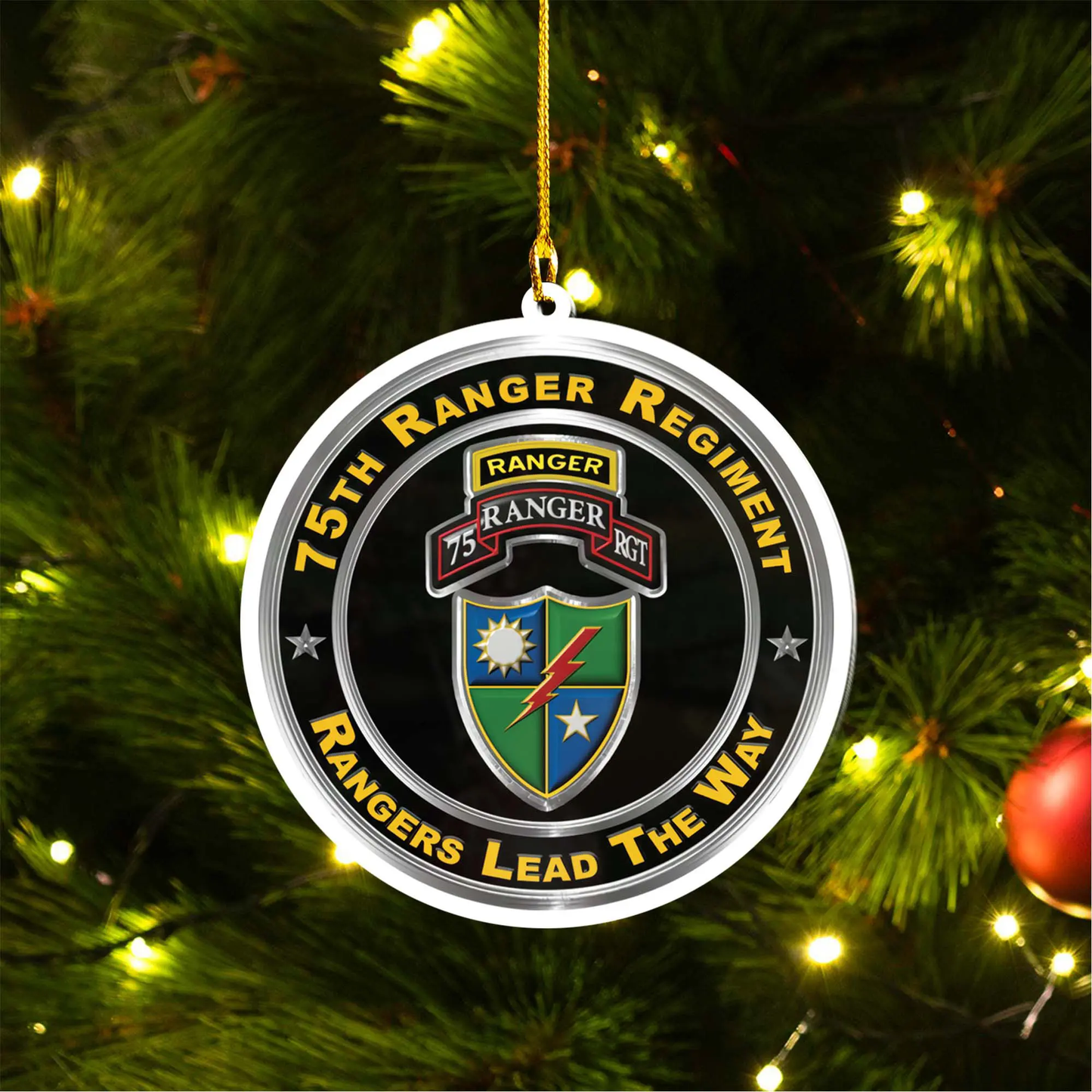 US Army 75th Ranger Regiment Ceramic Ornament